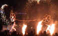 Stage Left pyrotechnics with Circus Orange - Designs In Ice - Cavalcade Of Lights - Dundas Square - Toronto, Ontario, Canada